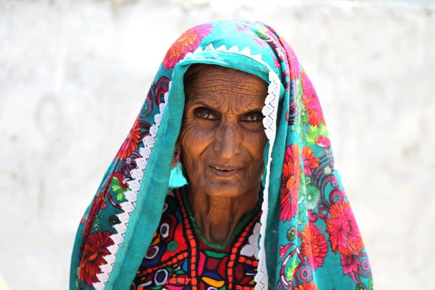 thar. an embroidered veil, and a face that has already decided about you.